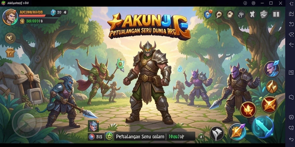 Tampilan gameplay RPG AKUNJP yang mendebarkan dan penuh aksi.