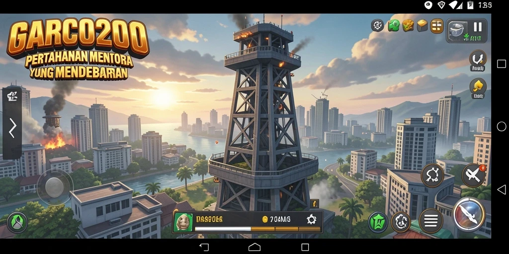 Screenshot gameplay GARCO200 yang menampilkan strategi Tower Defense yang mendebarkan.
