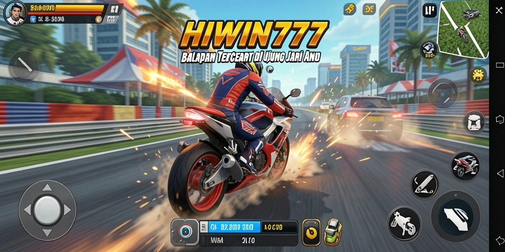 Tampilan gameplay seru dengan balapan motor yang mendebarkan.