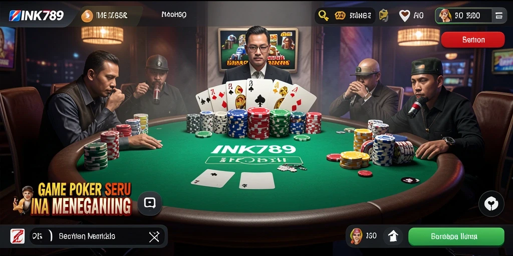 Tampilan gameplay Poker seru di INK789.