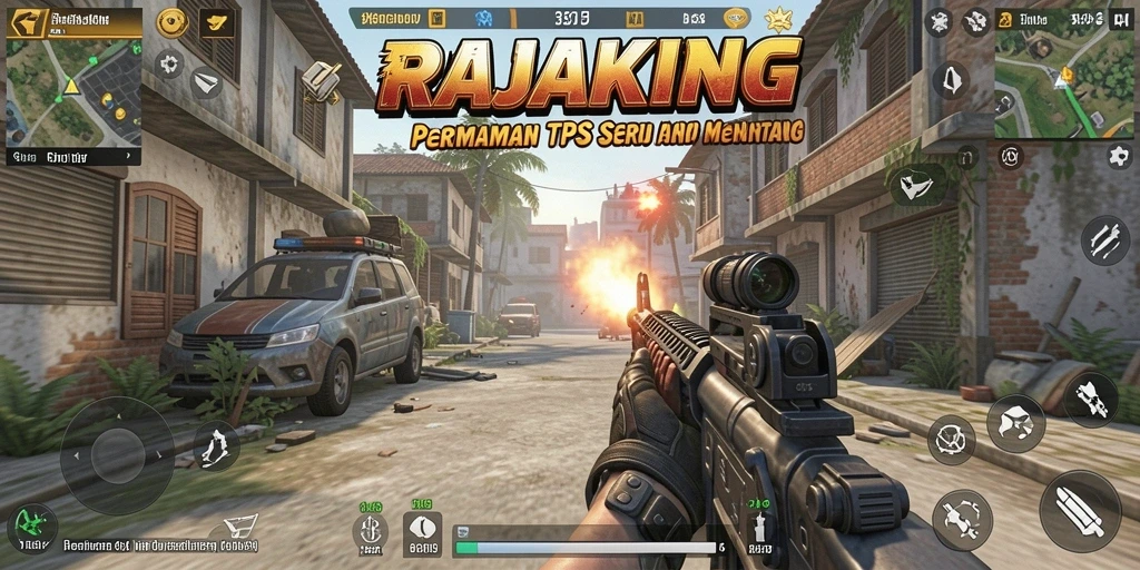 Screenshot gameplay RAJAKING menampilkan aksi seru dalam TPS.