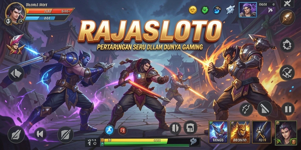 Screenshot gameplay RAJASLOTO dengan aksi pertarungan mendebarkan.