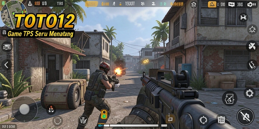 Screenshot gameplay TOTO12 yang menunjukkan aksi pertempuran seru.